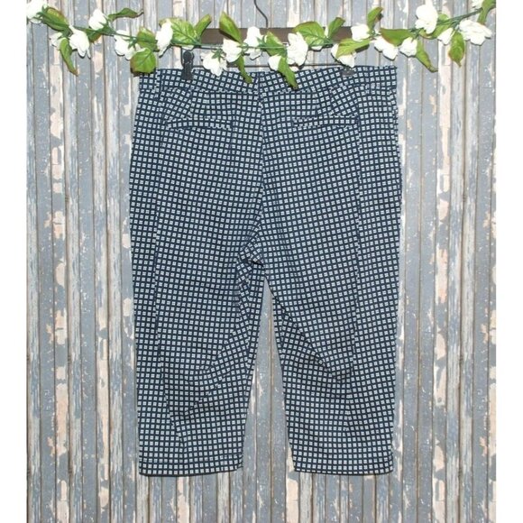 Gloria Vanderbilt Ladies Blue Capri Pants Size 16 Stretch Checks Straight Leg - Picture 5 of 9